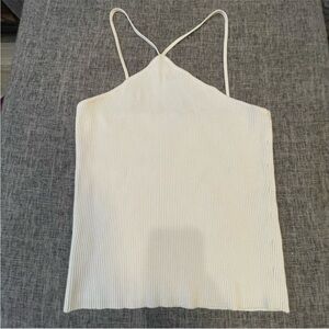 Zara Cream Ribbed Camisole Top
